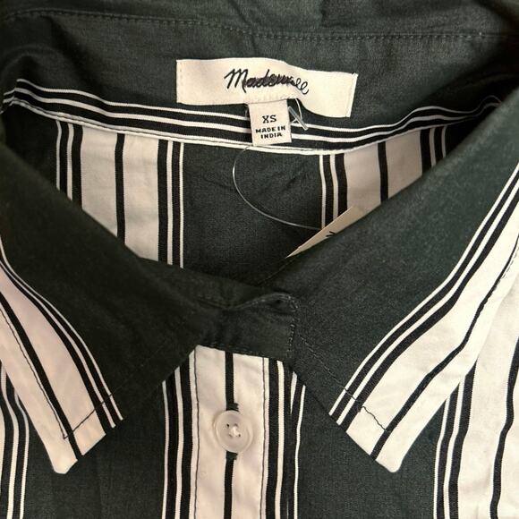 NWT Madewell Oversized Pleated-Sleeve Button-Up Shirt in Summit Green Size XS - Picture 8 of 10